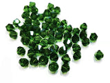 Bicone Glass Bead, 6mm, dark green, 72 Pcs | 雙尖水晶玻璃, 6mm, 深綠, 72粒
