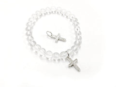 鋯石吊墜, 十字架, 10x16mm, 方晶鋯石