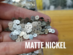 Clearance, Brass sequins, 5mm, centre hole, 200 pcs | 特價, 圓銅片, 5mm, 中孔, 200個