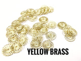 Brass sequins, 10mm, flower, 36 pcs | 圓銅片, 10mm, 花形, 36個
