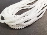 Glass beads, 2x3mm faceted rondelle, translucent white (#49) | 玻璃珠, 2x3mm, 切面扁珠, 果凍白 (#49)