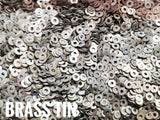Brass sequins, 3mm, centre hole, 250 pcs | 圓銅片, 3mm, 中孔, 250個