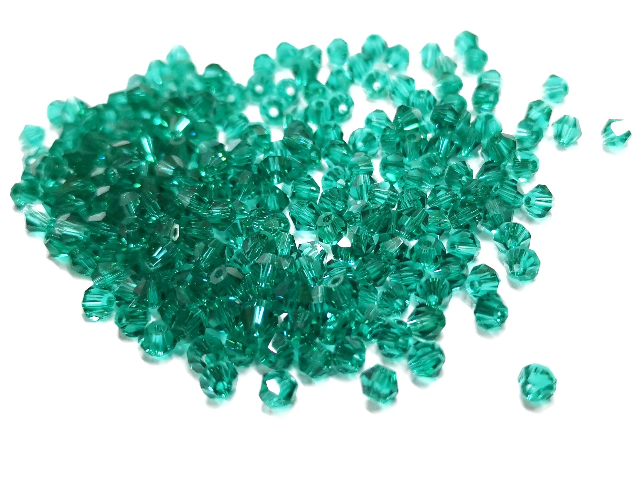 雙尖水晶玻璃, 4mm, 孔藍, 144粒