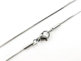 Stainless Steel Snake Chain Necklace with Lobster Clasp, 0.9mm Square Chain, Price Per Piece - amakeit bead 天富