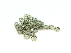 3x6mm Rhinestone rondelle spacer beads, 12 Pieces Per Pack - amakeit bead 天富