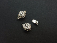 Box Clasp, 12mm, Cubic Zirconia Clasp, Round, Price Per Piece - amakeit bead 天富