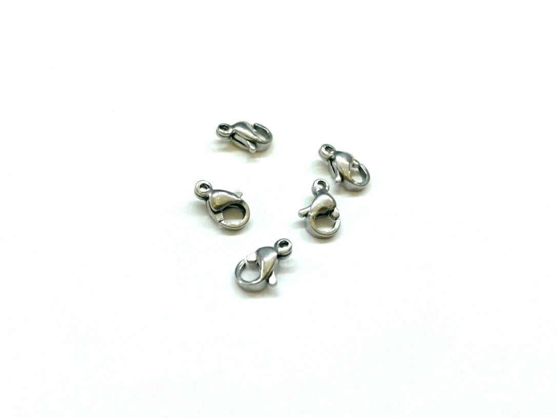 Stainless steel lobster clasp set, 6x9mm, 2 sets - amakeit bead 天富