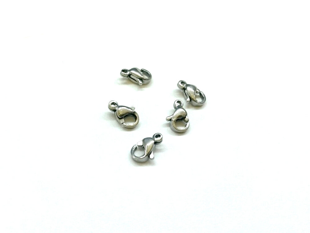 Stainless steel lobster clasp set, 6x9mm, 2 sets - amakeit bead 天富