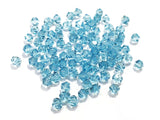 Bicone Glass Bead, 5mm, Light Cyan, 72 Pcs | 雙尖水晶玻璃, 5mm, 淺寶藍, 72粒