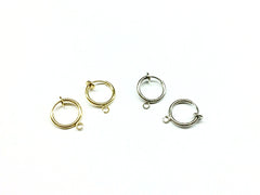 Spring On Clip On Earrings, 13mm, 2 Pairs - amakeit bead 天富