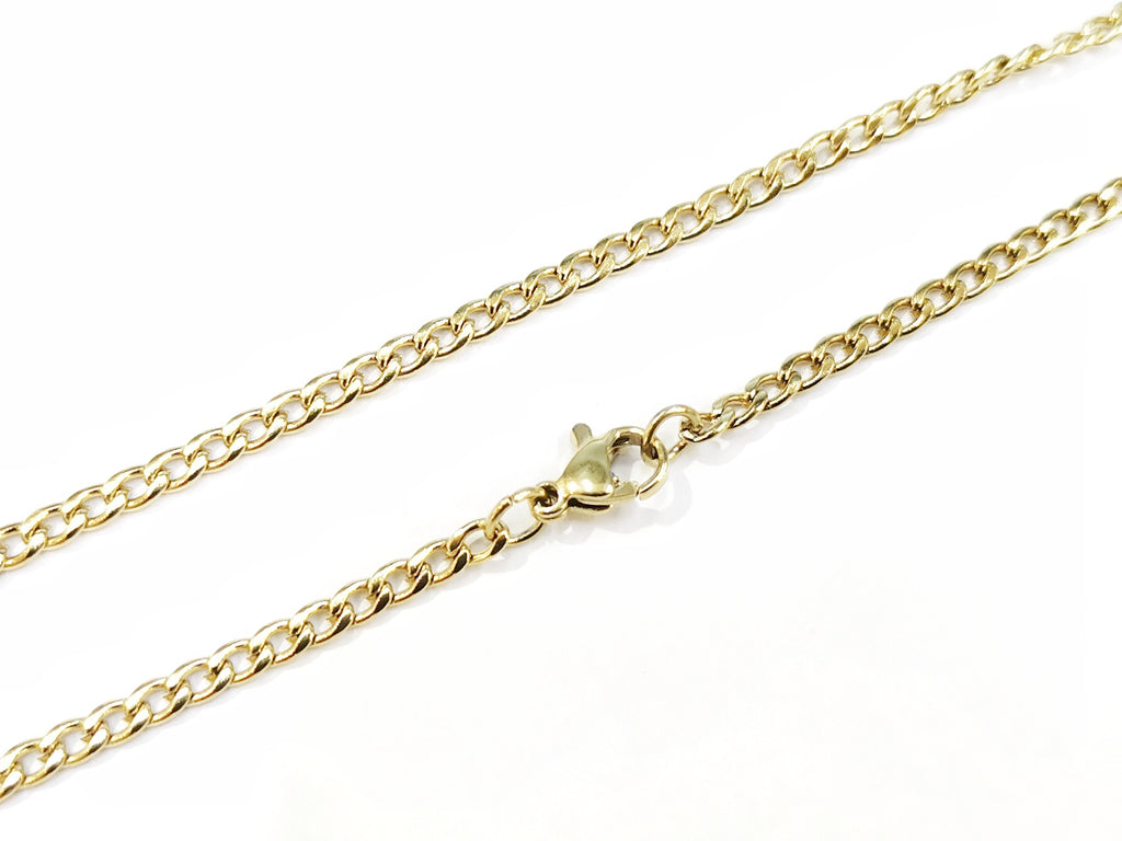 20"/22" Stainless Steel Necklace, flat curb chain | 20"/22" 不鏽鋼項鏈, 扁鏈