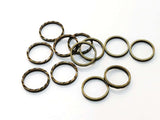 Ring, 14mm, facet cut (one side), 10 Pieces  | 銅圈, 切面(單面), 14mm, 10個