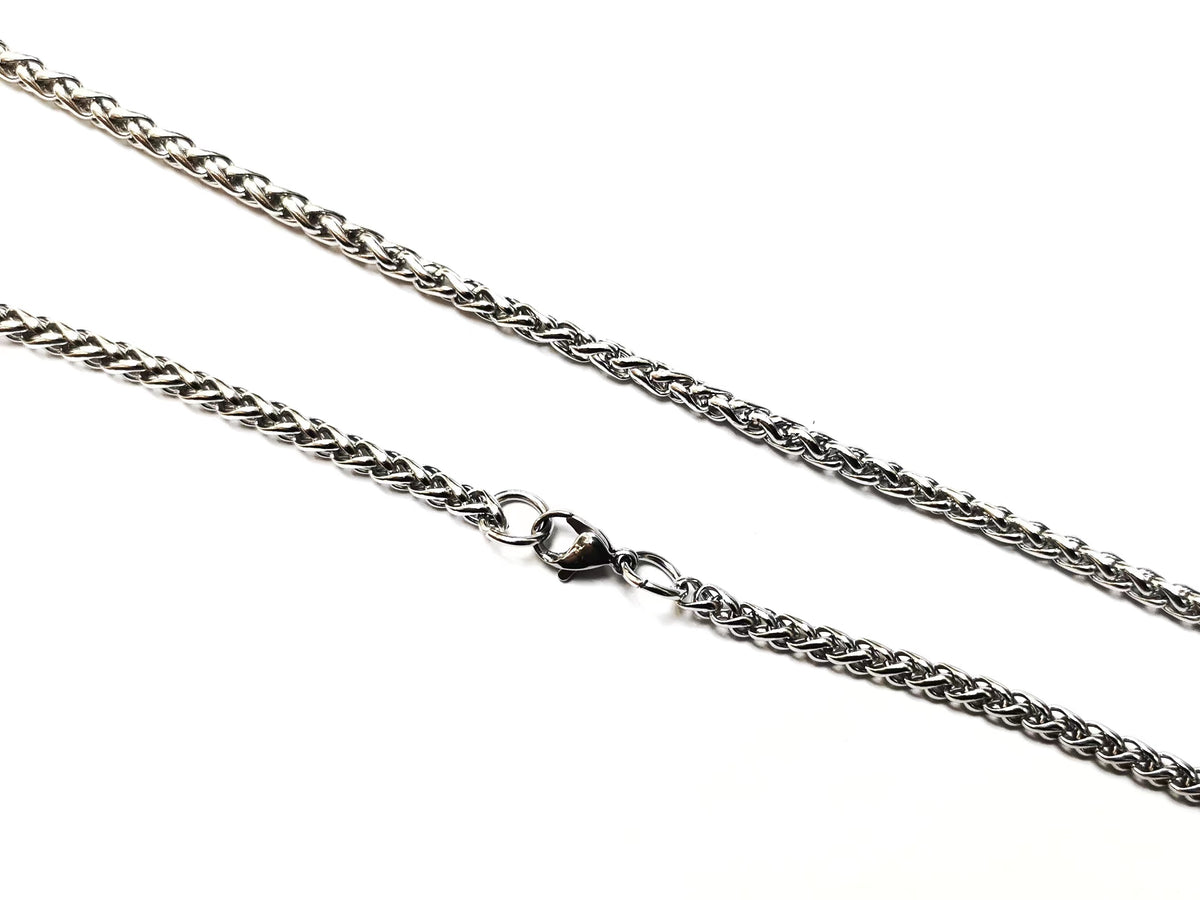 Stainless Steel Necklace, 4mm Wheat Chain | 不鏽鋼項鏈, 4mm龍骨鏈