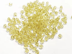雙尖水晶玻璃, 4mm, 淺黃, 144粒