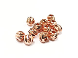 Brass beads, 8mm, faceted cut round, 12pcs | 銅珠, 8mm實心切面銅珠, 12個