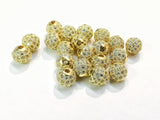 Cubic Zirconia Brass Beads, 6mm, Round, 1 Pc | 方晶鋯石銅珠, 6mm, 圓, 1個