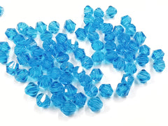 雙尖水晶玻璃, 6mm, 寶藍, 72粒