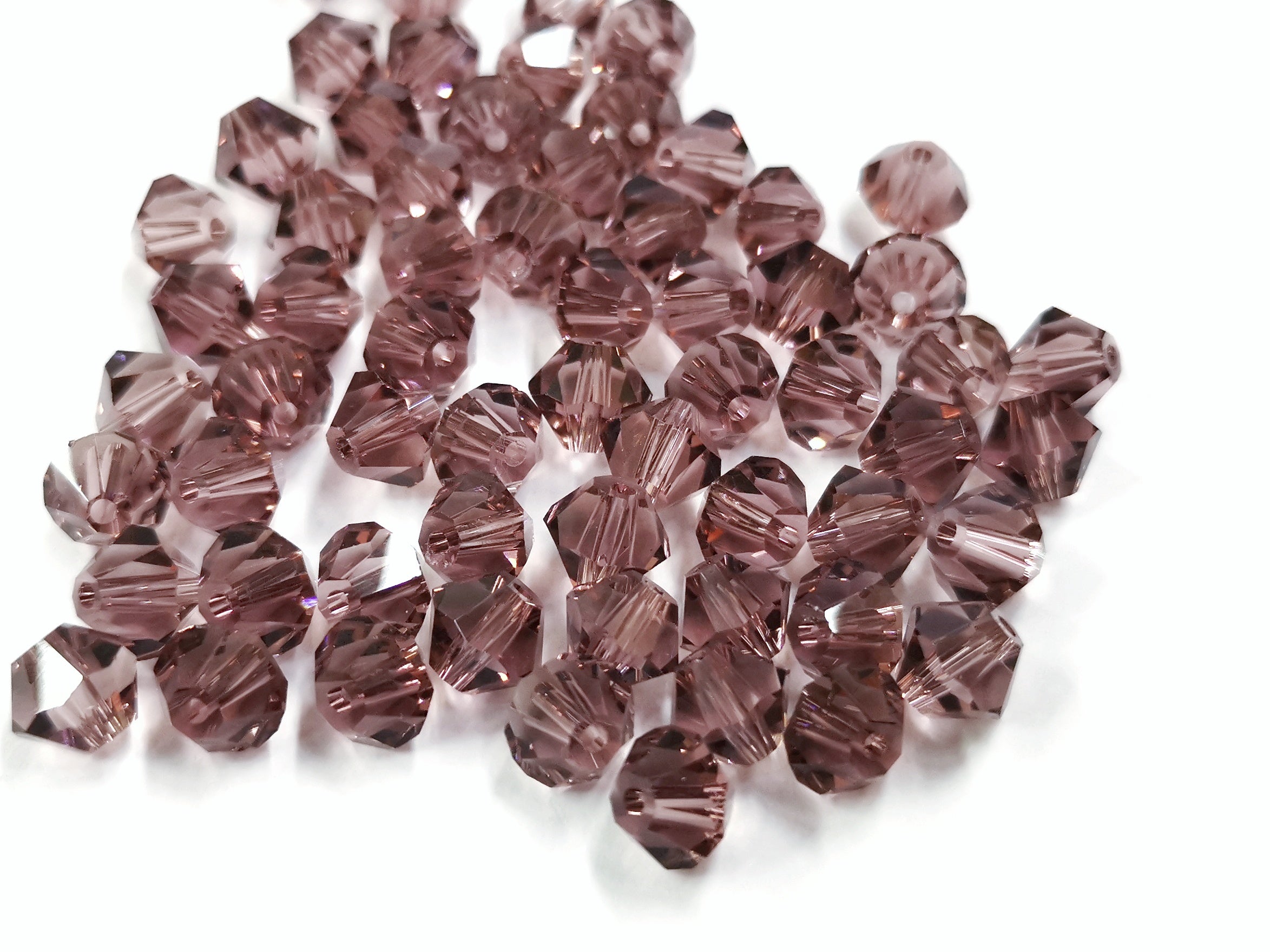 Bicone Glass Bead, 8mm, medium purple, 36pcs | 雙尖水晶玻璃, 8mm, 中紫, 36粒
