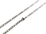24"/30" Stainless Steel Necklace, 4mm Mother-Son Curb Chain | 24'/30” 不鏽鋼項鏈 4mm母子鏈