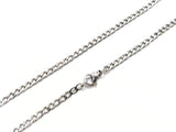 Stainless Steel Curb Chain Necklace, 3mm Polish Curb Chain |  不鏽鋼項鏈, 3mm磨光扁鏈