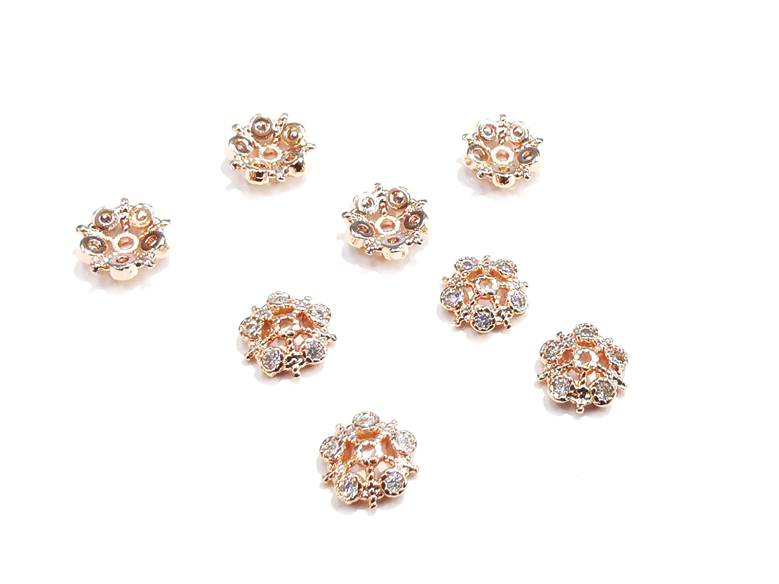 銅珠蓋, 鋯石, 8mm, 2個