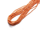 Glass beads, 2x3mm faceted rondelle, solid orange (#74) | 玻璃珠, 2x3mm, 切面扁珠, 鍍面實色橙 (#74)