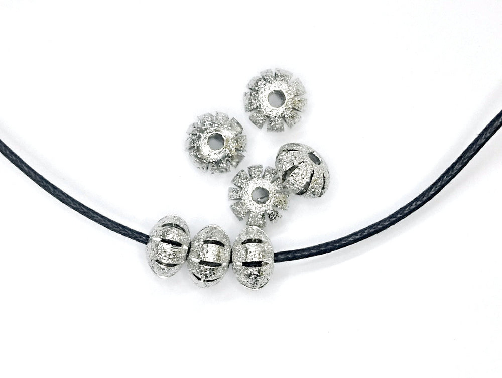 Brass Bead, 5x7mm Sanded Rondelle, 1.7mm Hole, 10 Pieces Per Pack - amakeit bead 天富