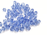 Bicone Glass Bead, 8mm, light blue, 36pcs | 雙尖水晶玻璃, 8mm, 淺藍, 36粒