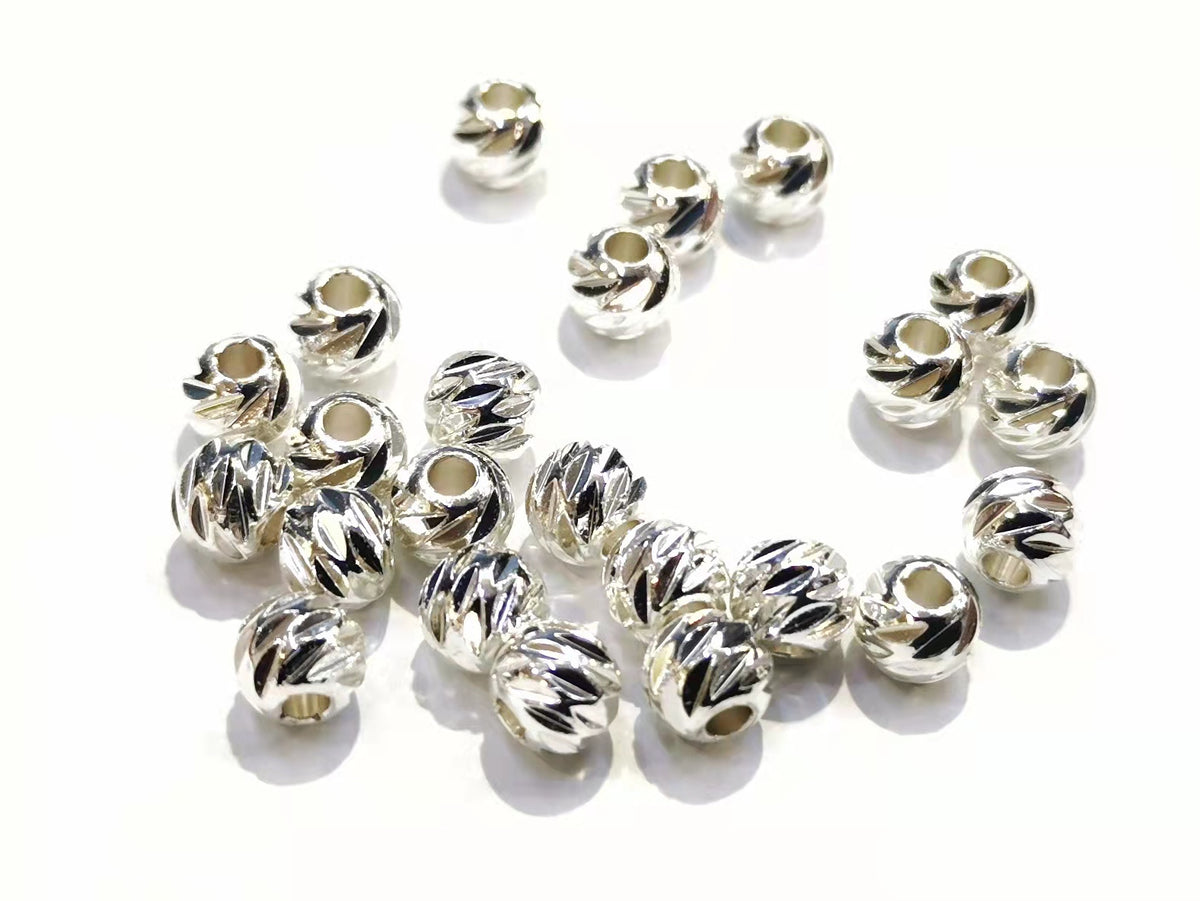 銅珠, 5.5mm實心切面銅珠, 24個