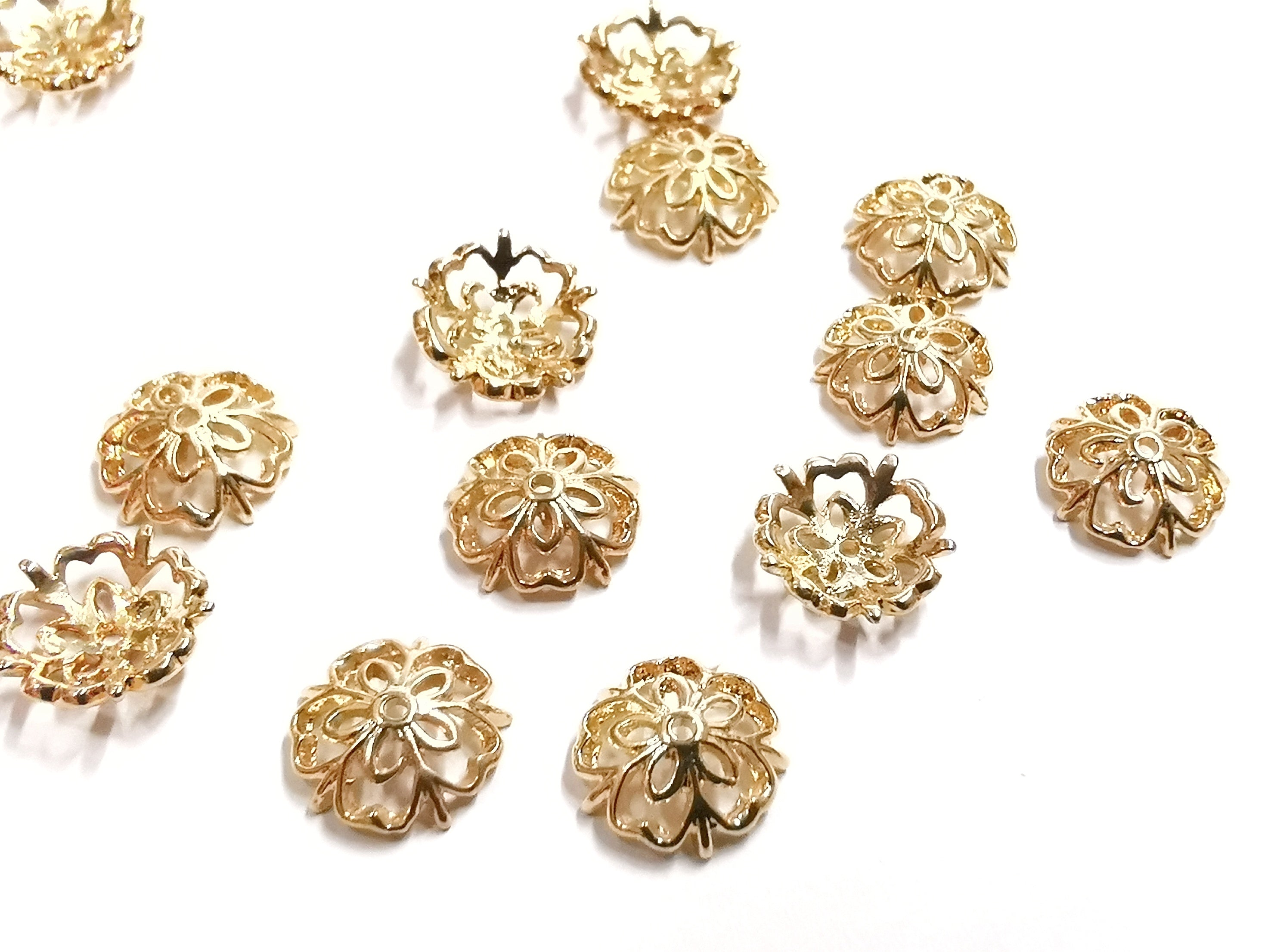 Bead Cap, Brass, 8mm, 10 Pieces | 銅珠蓋, 8mm, 10個