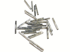 Bugle, Brass, Mutli-cut, 1.5x15mm, Silver Tone, 24 Pieces | 銅管, 批花, 1.5x15mm, 24條