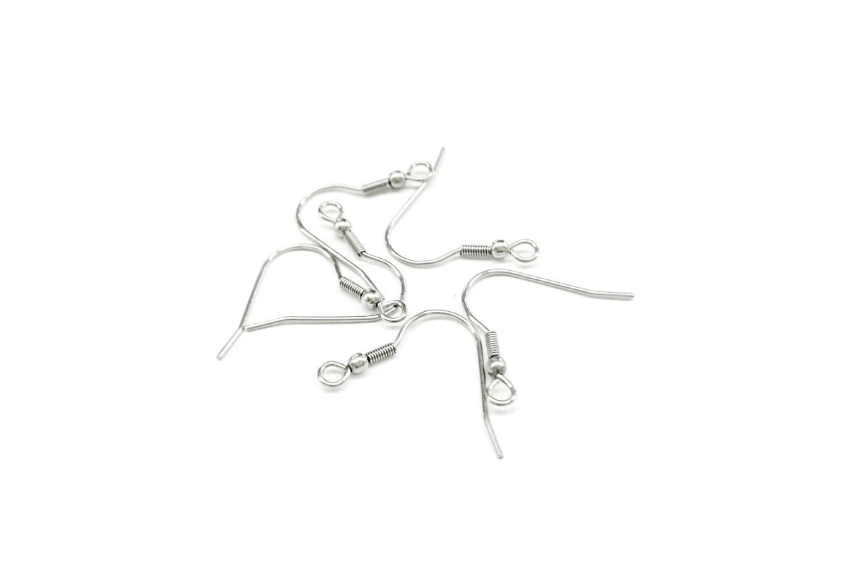 20mm Stainless Steel Earring Hook, 6 Pcs, $10 - amakeit bead 天富