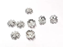 銅珠蓋, 8mm, 銀色, 10個