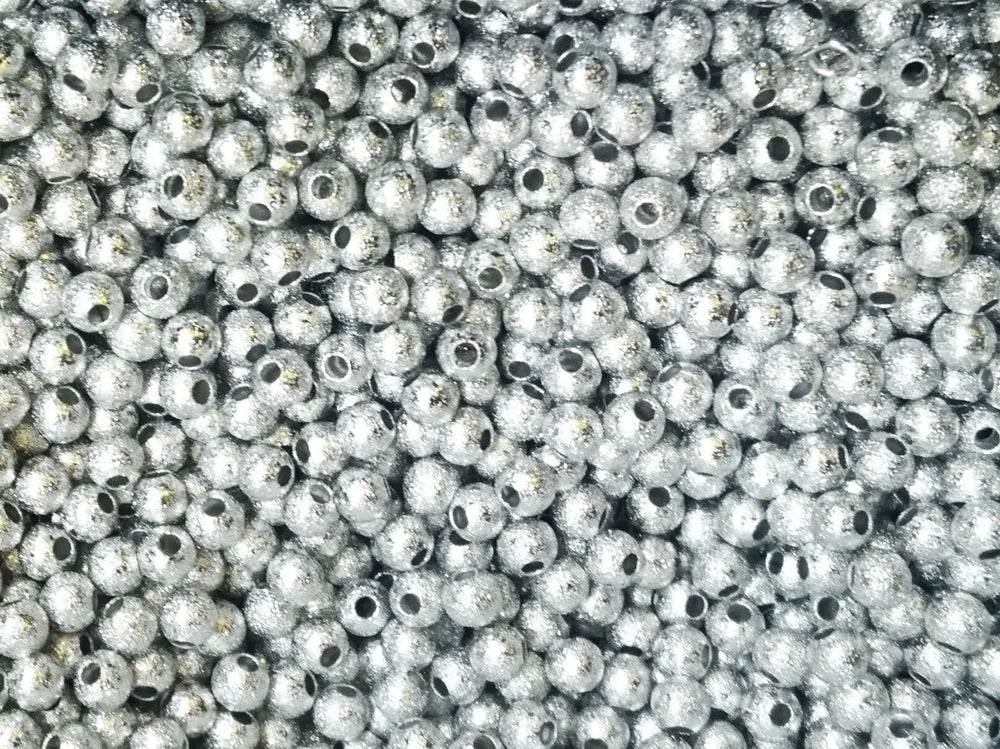 Sanded Brass Bead, Round, 4mm, Price Per Pack - amakeit bead 天富