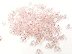 雙尖水晶玻璃, 4mm, 水紅色, 144粒