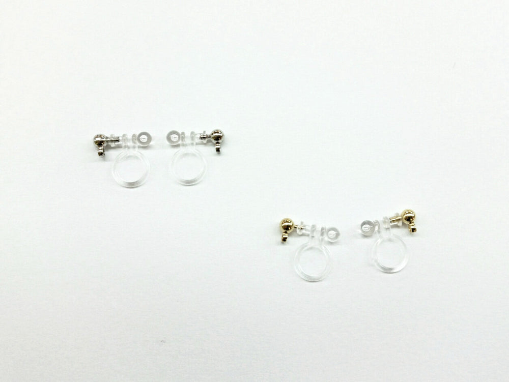 Silicone Clip On Earrings, 2 Pairs - amakeit bead 天富