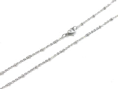 不鏽鋼項鏈,  O型壓扁鏈扁珠, 20"/24"/28"/30"