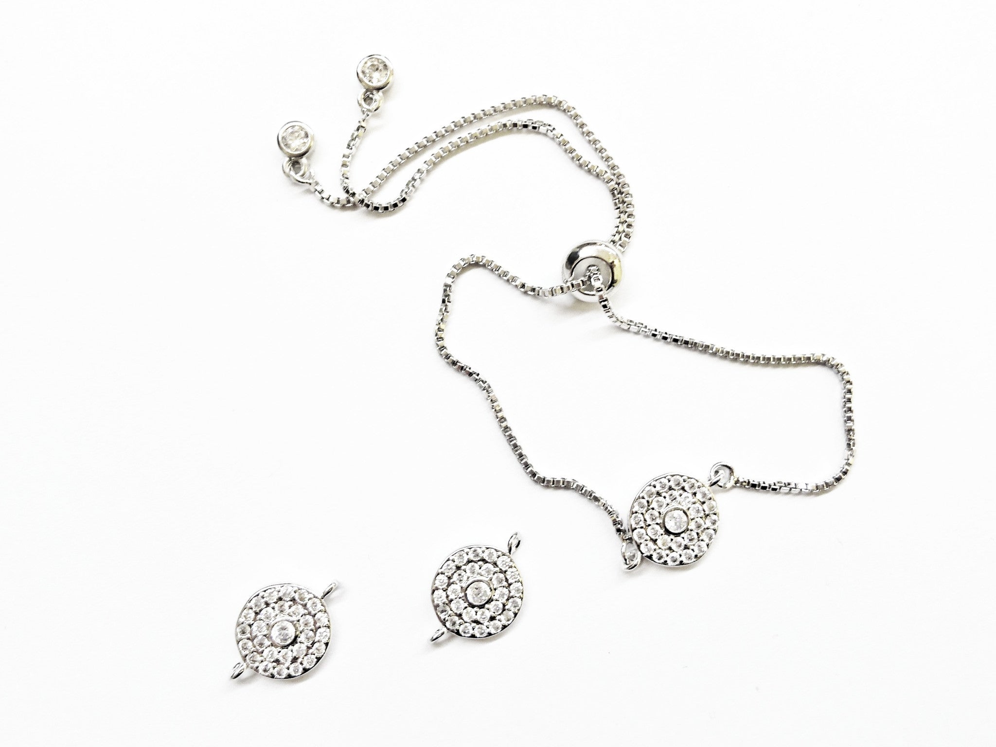 Cubic Zirconia Link, 10mm Round, Price Per Piece - amakeit bead 天富