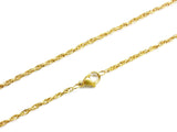 Stainless Steel Chain Necklace with Lobster Hook, 2mm Twisted Cable, Price Per Piece - amakeit bead 天富