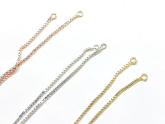 Open-end Adjustable Bracelet, Cubic Zirconia Chain End, Price Per Piece - amakeit bead 天富
