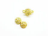 Rhinestone Magnetic Clasp, 10mm Ball, 2 Pieces Per Pack - amakeit bead 天富
