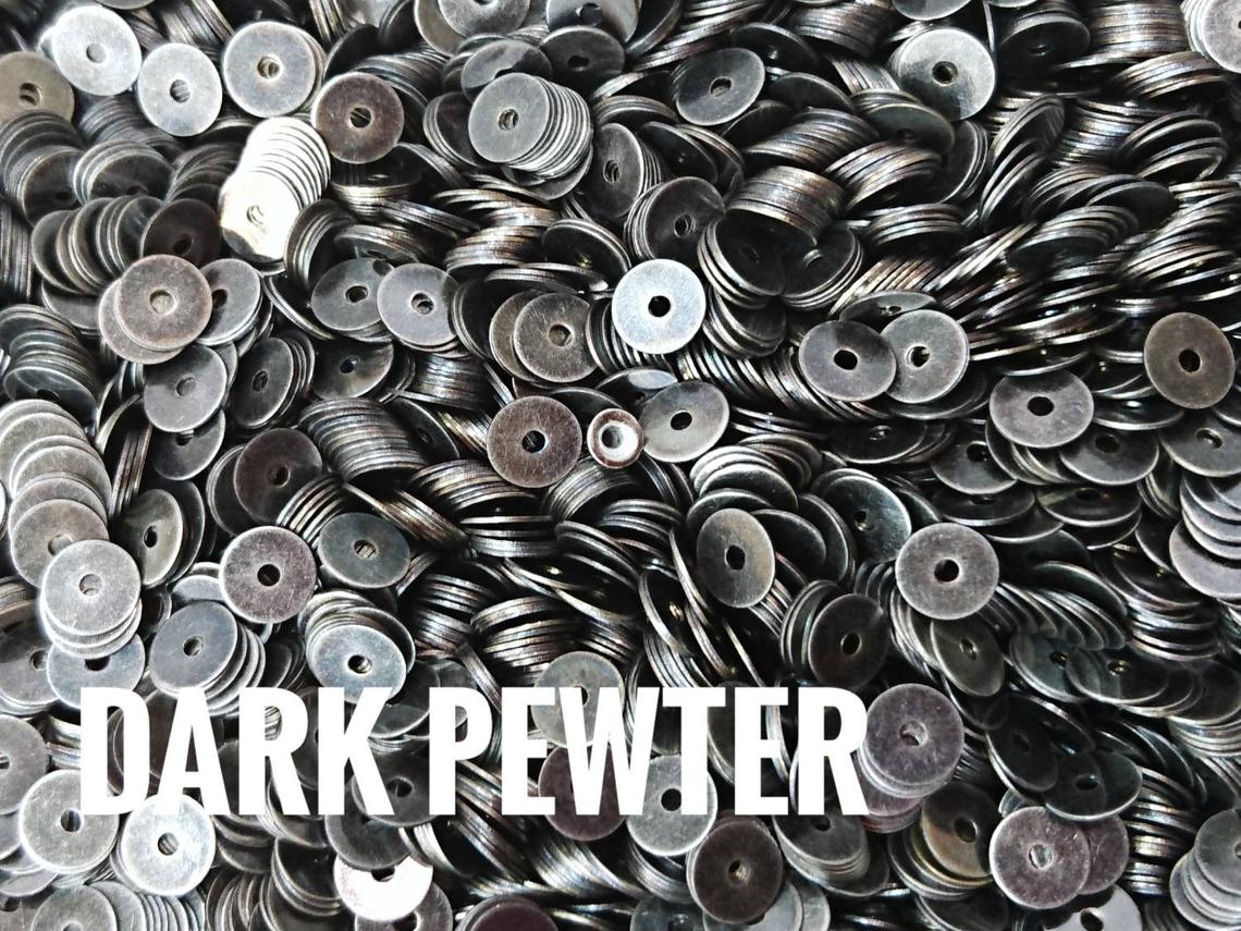 Clearance, Brass sequins, 5mm, centre hole, 200 pcs | 特價, 圓銅片, 5mm, 中孔, 200個