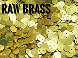 Brass sequins, 7mm, centre hole, 150 pcs | 圓銅片, 7mm, 中孔, 150個