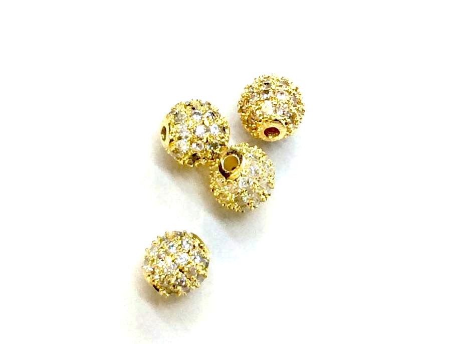 Cubic Zirconia Brass Beads, 5mm, Round, 1 Pc | 方晶鋯石銅珠, 5mm, 圓, 1個