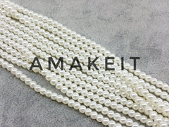 Glass pearl, Ivory color, from 3mm to 12mm - amakeit bead 天富