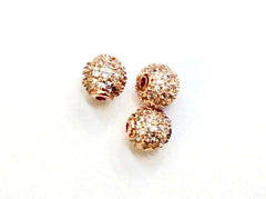 Cubic Zirconia Brass Beads, 5mm, Round, 1 Pc | 方晶鋯石銅珠, 5mm, 圓, 1個