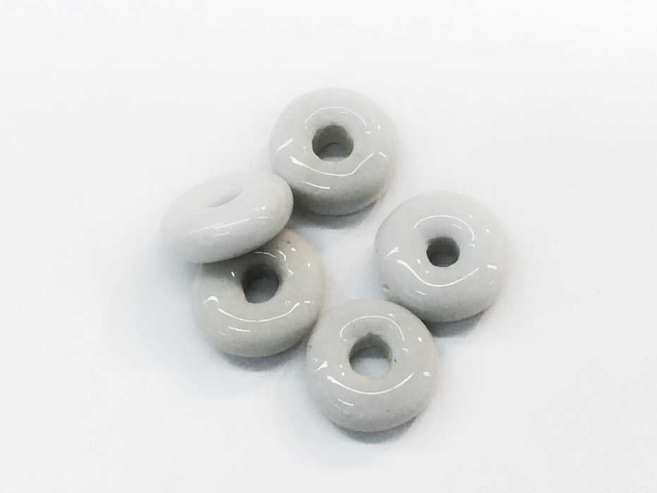 Spacer, Ceramic, 10mm Rondelle, 10 Pieces | 陶瓷隔珠, 10mm