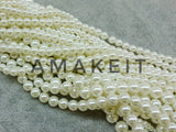 Glass pearl, Ivory color, from 3mm to 12mm - amakeit bead 天富
