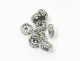 4x10mm Rhinestone rondelle spacer beads, 10 Pcs - amakeit bead 天富