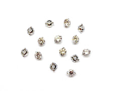 Cubic Zirconia Link, 6mm, 2 Pieces Per Pack - amakeit bead 天富